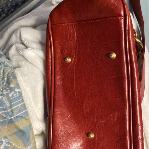 Marino Orlandi Red Italian Leather Shoulder Bag - Picture 4 of 6